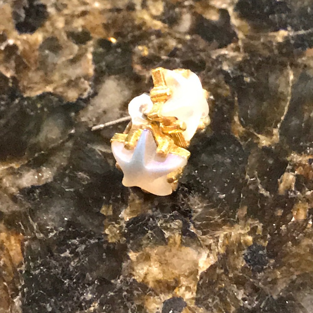 Gold & Iridescent Star Earrings